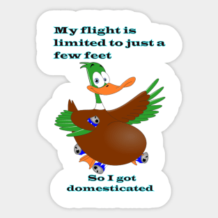 Humor Duck Cartoon Sticker